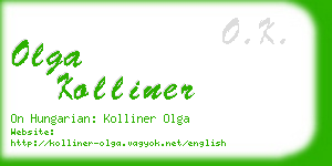 olga kolliner business card